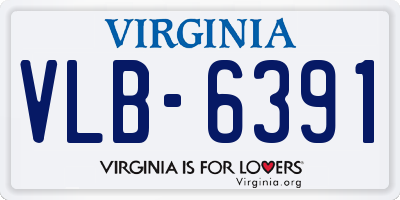 VA license plate VLB6391