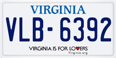 VA license plate VLB6392