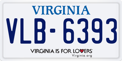 VA license plate VLB6393