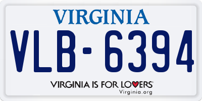 VA license plate VLB6394
