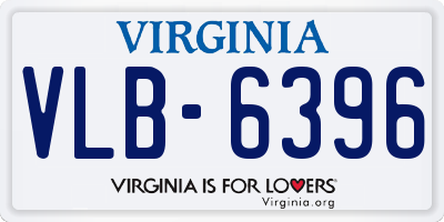 VA license plate VLB6396
