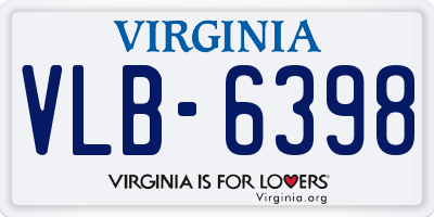VA license plate VLB6398