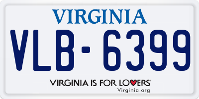 VA license plate VLB6399