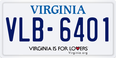 VA license plate VLB6401
