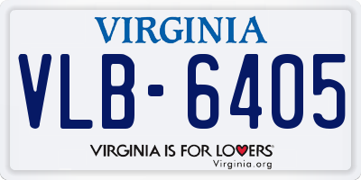 VA license plate VLB6405