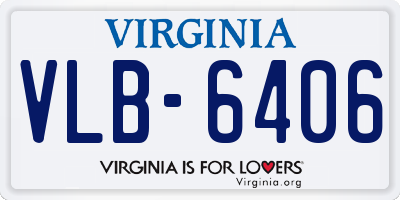 VA license plate VLB6406