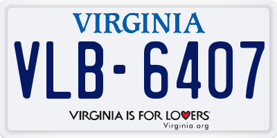 VA license plate VLB6407