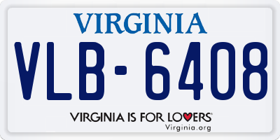 VA license plate VLB6408