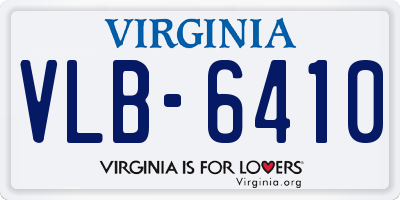VA license plate VLB6410