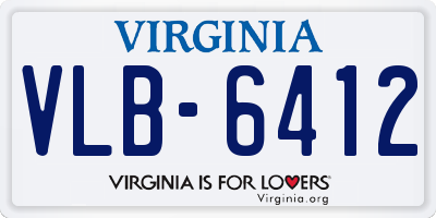 VA license plate VLB6412