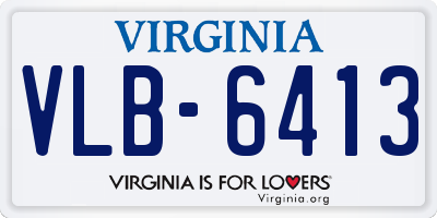 VA license plate VLB6413