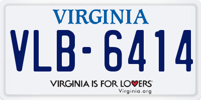 VA license plate VLB6414