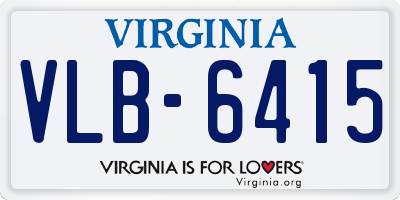VA license plate VLB6415