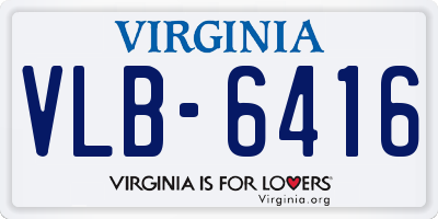 VA license plate VLB6416