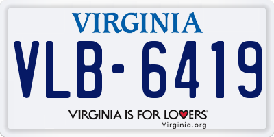 VA license plate VLB6419