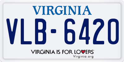 VA license plate VLB6420