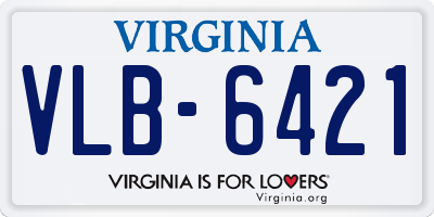 VA license plate VLB6421