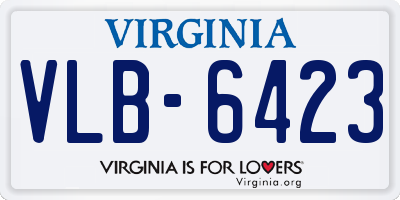VA license plate VLB6423