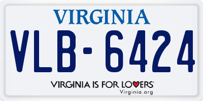 VA license plate VLB6424
