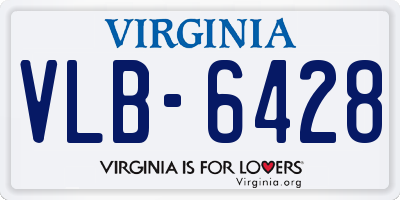 VA license plate VLB6428