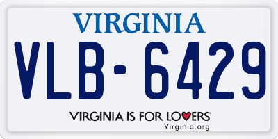 VA license plate VLB6429