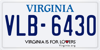 VA license plate VLB6430