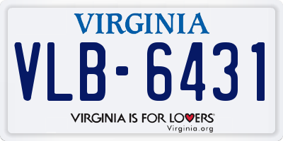 VA license plate VLB6431