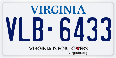 VA license plate VLB6433