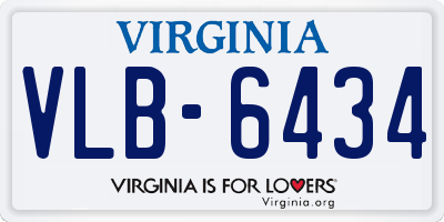 VA license plate VLB6434