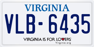 VA license plate VLB6435