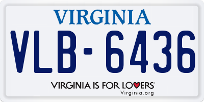 VA license plate VLB6436