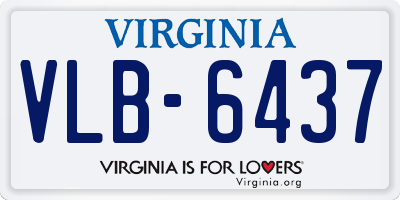 VA license plate VLB6437