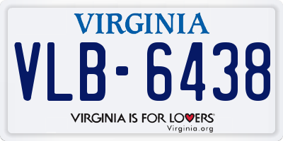VA license plate VLB6438