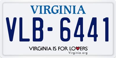 VA license plate VLB6441