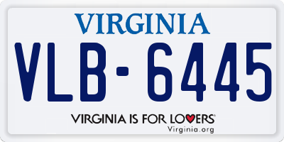 VA license plate VLB6445