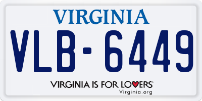 VA license plate VLB6449
