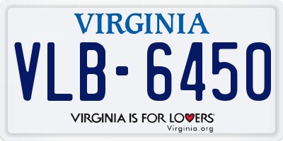 VA license plate VLB6450