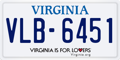 VA license plate VLB6451