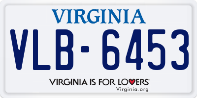 VA license plate VLB6453