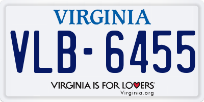 VA license plate VLB6455