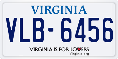VA license plate VLB6456