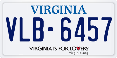 VA license plate VLB6457