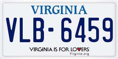 VA license plate VLB6459