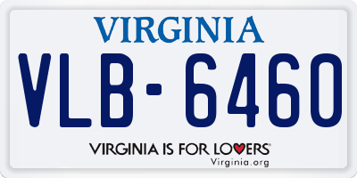 VA license plate VLB6460