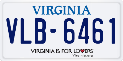 VA license plate VLB6461