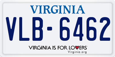 VA license plate VLB6462