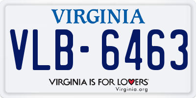 VA license plate VLB6463