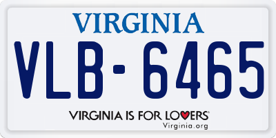VA license plate VLB6465
