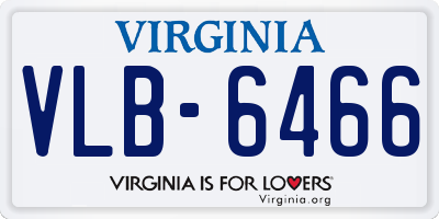 VA license plate VLB6466