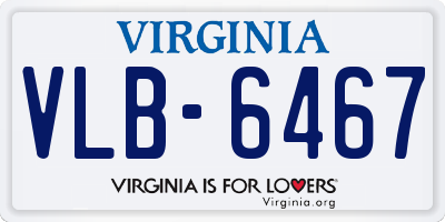 VA license plate VLB6467